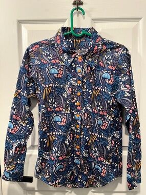 Navy Floral Button-Down Shirt